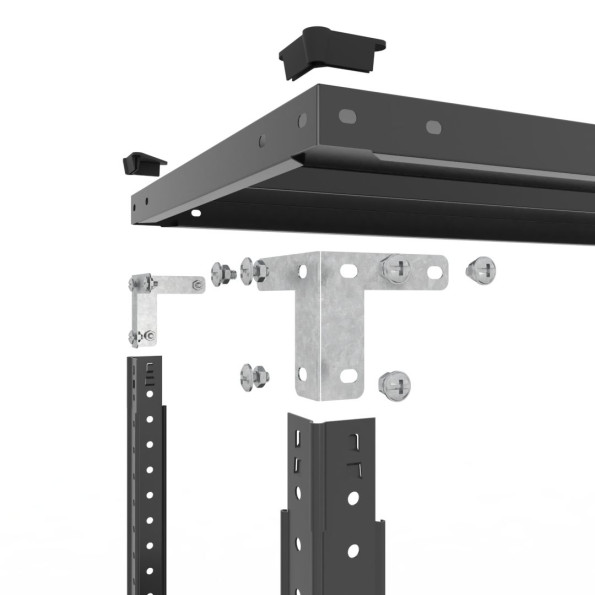 Стеллаж металлический 253х120х60 см ЧЕРНЫЙ 7 полок из металла РУНА для дома, кладовки, кухни -
                                                        Фото 6